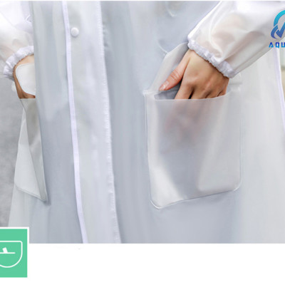 ÁO MƯA ĐƠN Áo Mưa Trong Suốt Dáng Dài Vành Rộng Có Khóa Kéo