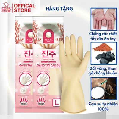 [HÀNG TẶNG] Bộ 2 Đôi Găng Tay Cao Su Ngọc Trai Tay Lửng Size L