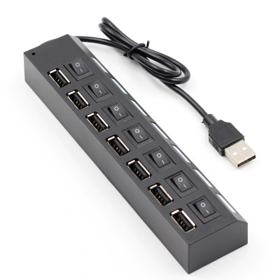 Hub USB 7 cổng có công tắc - Hàng Nhập Khẩu