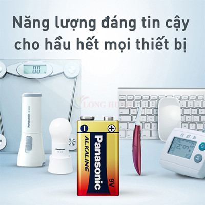 Vỉ Pin kiềm Panasonic Alkaline 9V 6LR61T/1B-V (1 viên/5 viên) - Hàng chính hãng