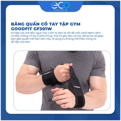 Băng quấn cổ tay trợ lực khớp tập gym, boxing bảo vệ cổ tay GoodFit GF301W (1 đôi)