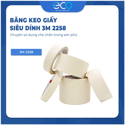 Băng keo giấy siêu dính 3M 2258 chuyên sử dụng che chắn trong sơn phủ