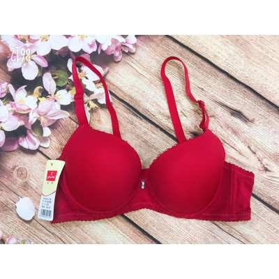 Áo Lót Nữ Trơn Mút Vừa Có Gọng 359 – Dây Gấm Hoa Chìm, Nâng Ngực Tự Nhiên
