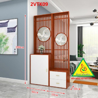 Tủ kệ trang trí kiêm vách ngăn phòng khách , nhà bếp 2VTK09 - Nội thất lắp ráp Viendong Adv