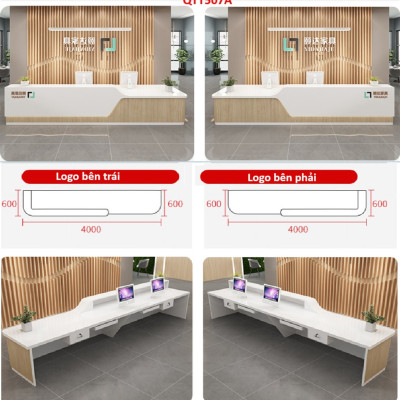 Bàn thu ngân, bàn lễ tân, bàn tính tiền bằng gỗ MDF QTT507- NỘI THẤT LẮP RÁP VIENDONGADV