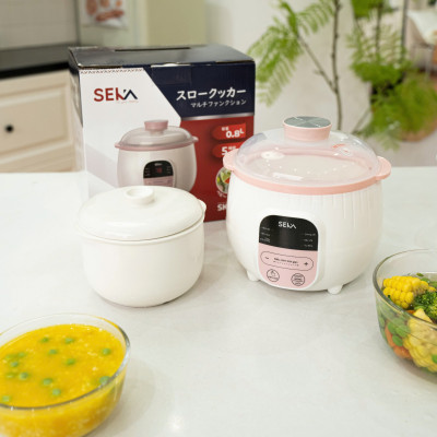 (TẶNG XỬNG HẤP) NỒI NẤU CHẬM SEKA SK6132 0.8L – NẤU CHÁO, HẦM SƯỜN, CHƯNG YẾN SIÊU TIỆN LỢI HÀNG NHẬP KHẨU