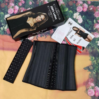 Đai nịt bụng (gen siết giảm eo) latex 25 xương thép nhập khẩu Italy dáng cao 27cm