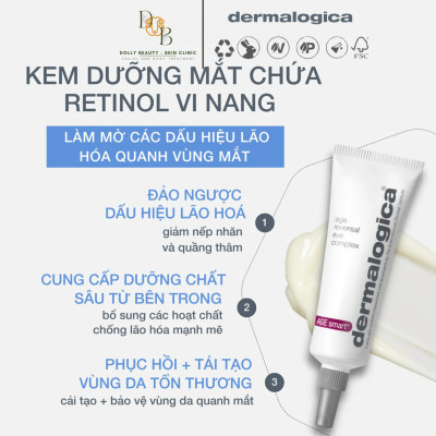 Kem mắt Age Reversal Eye Complex chứa Retinol giảm thiểu nếp nhăn & vết chân chim của Dermalogica - Dolly Beauty