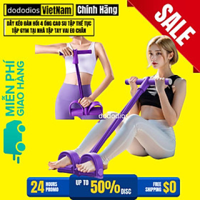 Dây Tập Bụng, Dây Kéo Đàn Hồi Kháng Lực 4 ống, 6 Ống Cao Su Tập Bụng Tại Nhà