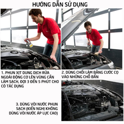 Shampoo làm sạch khoang động cơ xe Sonax Engine and Cold Cleaner 543200