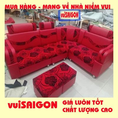 Ghế Sopha nệm muốt 2m1 x 1m6  mẫu mã đẹp chất lượng giá tốt phù hợp với các gia đình Việt/ tặng 1 bàn và 2 đôn