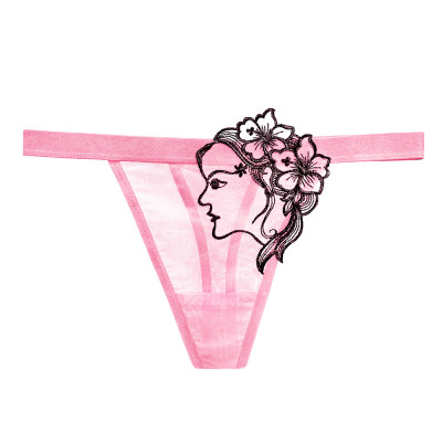 Quần lót nữ lọt khe thêu hình mặt người quyến rũ