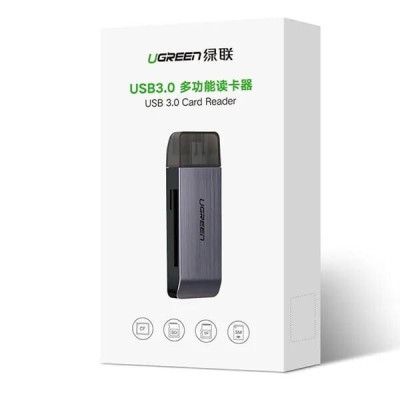 Ugreen UG50541CM180TK Màu Đen Đầu đọc thẻ USB 3.0 sang SD + TF + CF + MS cao cấp - HÀNG CHÍNH HÃNG