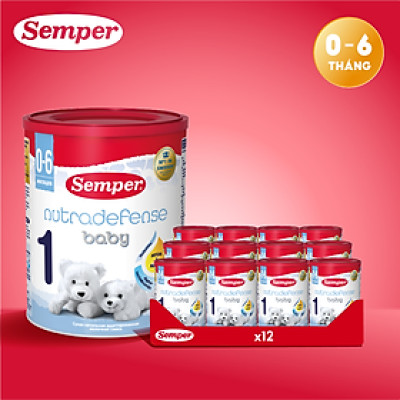 Thùng 12 hộp Sữa bột công thức Semper Nutradefense Baby 1 400g/hộp