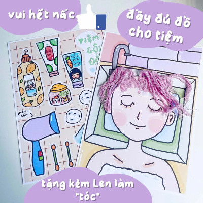 Bộ Tranh Tương Tác Cô Tiên Xanh - Tiệm Gội Đầu