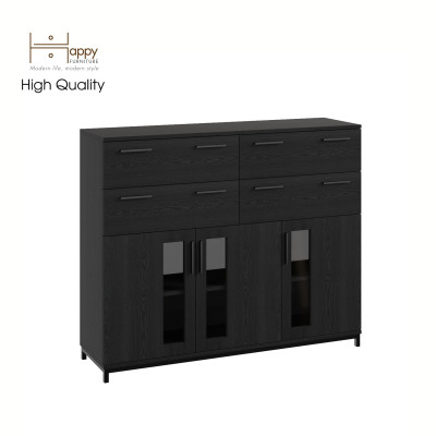 [Happy Home Furniture] LOUIS , Tủ lưu trữ 4 ngăn kéo 3 cửa mở - chân sắt , 126cm x 36cm x 104cm ( DxRxC), THK_060