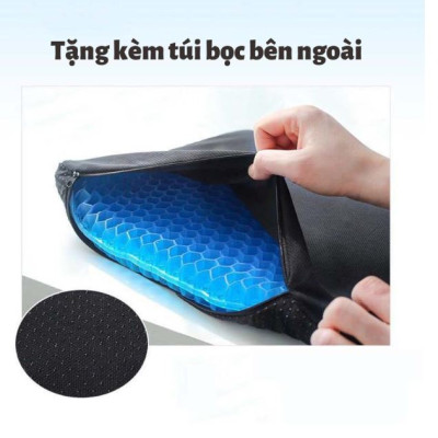 Đệm Ngồi 3D Silicon 2 Lớp Tổ Ong Lót Ghế Thoáng Khí Chống Đau Mỏi Lưng Amalife 