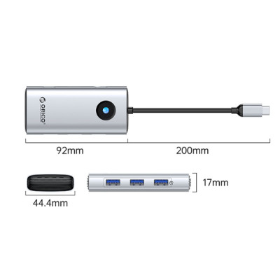 Hub đa năng 6 in 1 cổng Type-C PW11-6PR-SV-EP - Hàng chính hãng