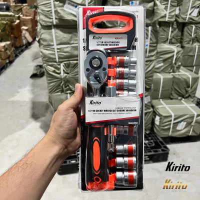 Bộ khẩu 12 món loại lớn 1/2 từ số 10-24mm cao cấp sửa chữa gia đình thương hiệu Kirito và Kamos