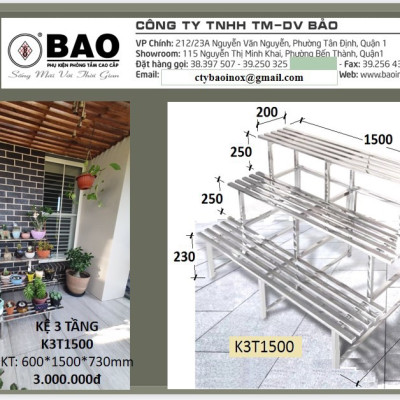 KỆ 3 TẦNG ĐA NĂNG K3T1500