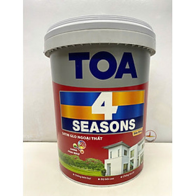Sơn nước ngoại thất cao cấp TOA 4 Seasons Satin Glo siêu bóng màu xanh 7506 _ 18L