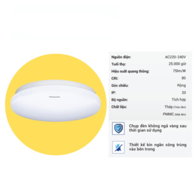 Đèn Ốp Trần Tròn 12W Panasonic HHXQ141288 Ánh Sáng Trắng 6500K / Trung Tính 4000K HHXQ141188
