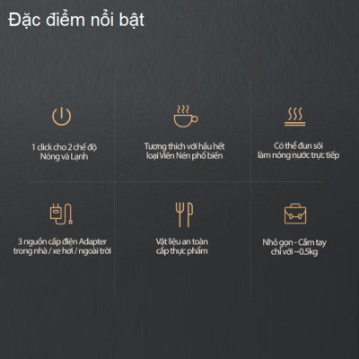 Máy pha cà phê cầm tay Espresso 3 trong 1 thương hiệu HiBREW H4A, H4B sử dụng được trên ô tô, áp suất 15bar