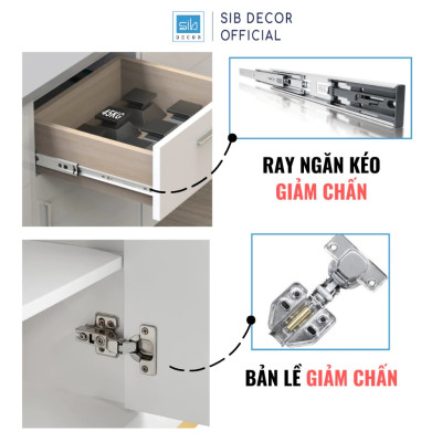 Bàn Làm Việc Màu Trắng Nhỏ Xinh Kèm 2 Ngăn Kéo Màu Trắng SIB Decor BLV45