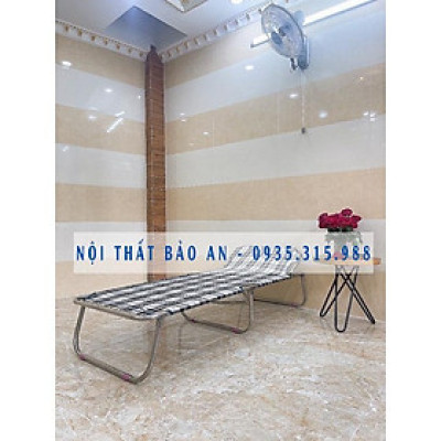 Giường xếp vải lưới khung inox -GX12