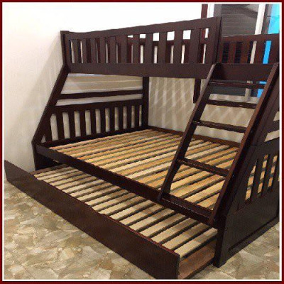 Giường 3 Tầng Victoria Gỗ Tự Nhiên - Nâu