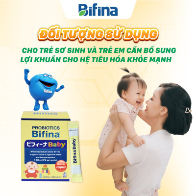 Men vi sinh Bifina Baby Nhật Bản – Hỗ trợ phòng ngừa rối loạn tiêu hoá, táo bón cho bé - Hộp 30 gói