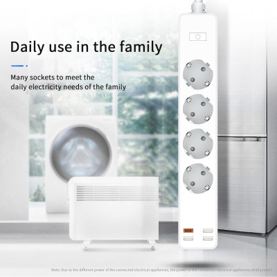 Ổ Điện Wiwu Power Strip USB-C*1+ USB-A*3 U02 Dành Cho Điện Thoại, Laptop, Có Đầu USB Sạc Tất Cả Các Thiết Bị - Hàng Chính Hãng 