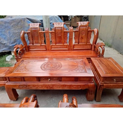 Bàn ghế tần thủy hoàng hương đá tay 12