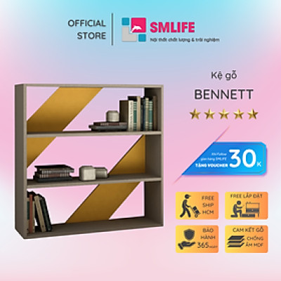 Giá sách bằng gỗ đẹp nhỏ gọn SMLIFE Bennett