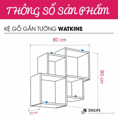 Kệ trang trí kệ để sách gia đình SMLIFE Watkins