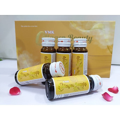Nước uống VMK Collagen Beauty Liquid, đẹp da, da căng bóng, mờ nám, tàn nhang, tăng nội tiết tố nữ Hộp 10 lọ