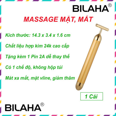 Máy Massage Mặt Nâng Cơ Bằng Hợp Kim Gold 24k rung cầm tay đa vị trí toàn thân WholeBody loại tốt (Hàng Chính Hãng)