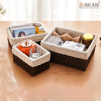 Giỏ Mây Đựng Đồ, Giỏ Đựng Đồ Ăn Vặt ANKAN, Phù Hợp Các Phòng Spa, Khách Sạn Và Trang Trí Trong Nhà
