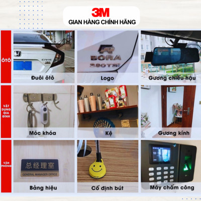 Băng Keo 2 mặt cường lực 3M VHB GPL-110GF màu xám - dày 1.1mm  - Dán vè mưa,Logo, Đồ chơi xe, vật dụng gia đình...