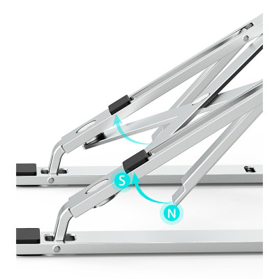 Giá đỡ Aluminum Wiwu S400 cho Macbook laptop 13 inch đên 15.5 inch giúp tản nhiệt thiết kế nhôm nguyên khối - Hàng nhập khẩu