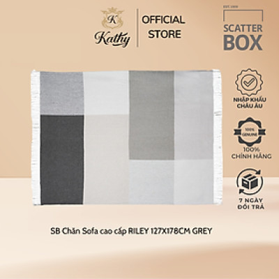 SCATTER BOX Chăn Sofa cao cấp nhập khẩu Ireland Anh Quốc RILEY màu BLUE/GREY/OCHRE/TERRA kích thước 127X178CM Phong cách hiện đại