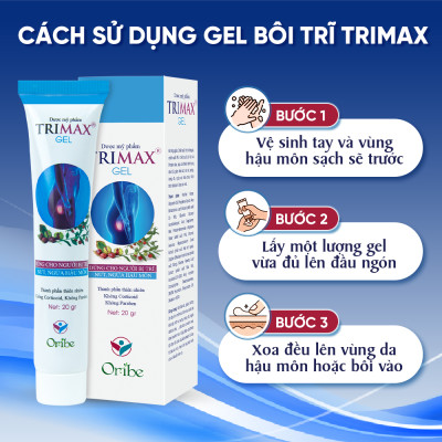 Gel Bôi Trĩ Giúp Co Búi Trĩ, Giảm Sưng Đỏ Và Ngứa Rát Hậu Môn Do Trĩ Trimax Tuýp 20g