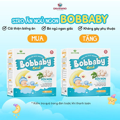 Siro ăn ngủ ngon cho bé BobBaby Dân Khang cải thiện chứng biếng ăn giúp bé ăn ngon ngủ sâu giấc hộp 20 ống x 10ml