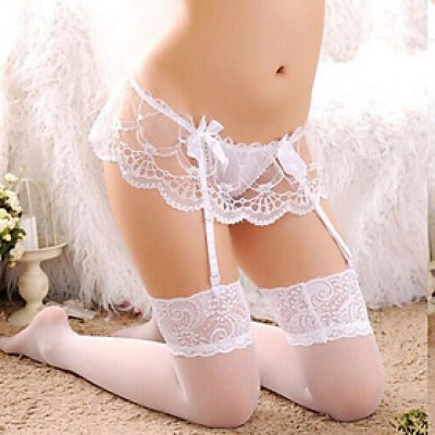 Quần chíp kẹp tất sexy - Trắng