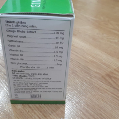 THỰC PHẨM CHỨC NĂNG GINKGO BILOBA 120 - GINKGOREA GOLD  - TĂNG CƯỜNG LƯU THÔNG TUẦN HOÀN MÁU NÃO