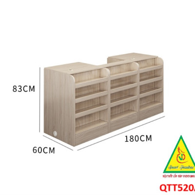 Quầy tính tiền, Bàn thu ngân cho cửa hàng tiện lợi, siêu thị mini, shop QTT520A - Nội thất lắp ráp Viễn Đông ADV