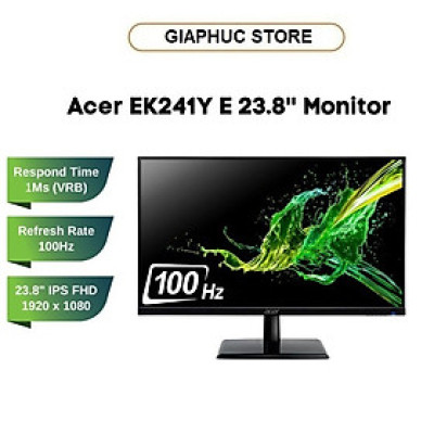 Màn hình Acer EK241Y E 23.8 inch(FHD/ IPS/ 100Hz/ 5ms (GTG), 1ms (VRB)) - Bảo hành 36 tháng - Hàng Chính Hãng