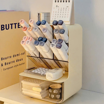 Tủ Kệ Đựng Bút 4 Tầng 8 Ngăn, Kệ Bút Văn Phòng Phẩm Cao Cấp Nhựa Trong Suốt - HÀNG CHÍNH HÃNG MINIIN