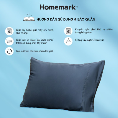 Cặp Vỏ Gối Nằm Lụa Tencel 60s Cao Cấp Homemark 50x70cm - Mềm Mịn, Thoáng Mát, Chống Nhăn PL1