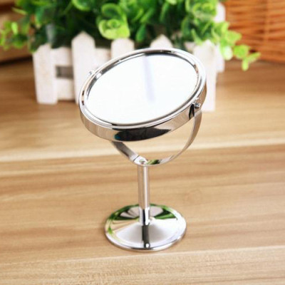 Gương trang điểm để bàn inox 2 mặt xoay 360 độ sang trọng tuyệt đẹp, 1 mặt phóng to 3 lần rõ nét